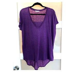 Short sleeve purple top. Express